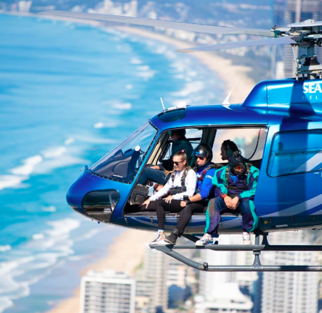 Helicopter - skydive surfer paradise.Photo credit @SkydiveAustralia on website