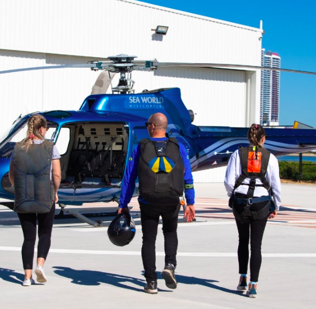 Helicopter Sea world- Skydive. Photo credit @SkydiveAustralia on website