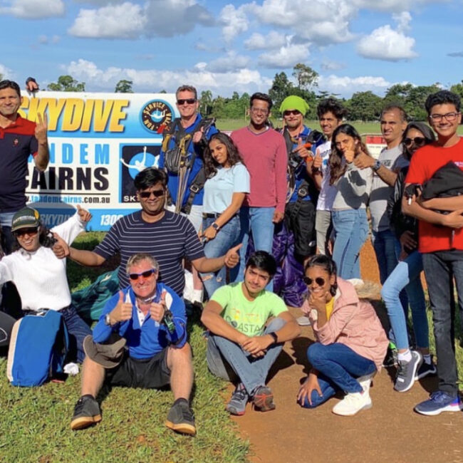 Group photo Skydive in Cairns. Photo credit @ 1300skydivecairns on instagram